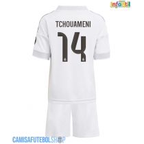 Camisa de time de futebol Real Madrid Aurelien Tchouameni #14 Replicas 1º Equipamento Infantil 2025-26 Manga Curta (+ Calças curtas)